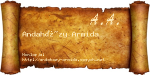 Andaházy Armida névjegykártya